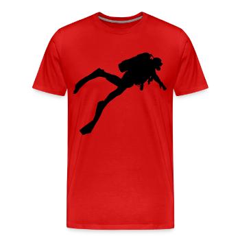 Taucher Tauchen Tiefseetaucher Dive Apnoe - Männer Premium Bio T-Shirt - Rot - Vorne - Damien (186cm)