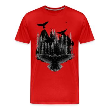 Fantasy Dark Wildtiere Vögel Natur Wildnis - Männer Premium Bio T-Shirt - Rot - Vorne - Damien (186cm)