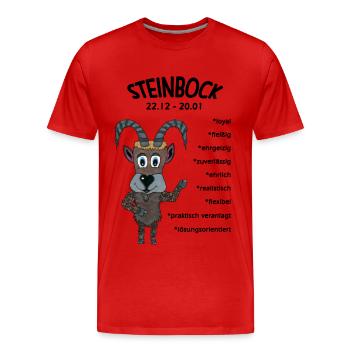 Sternzeichen Steinbock - Männer Premium Bio T-Shirt - Rot - Vorne - Damien (186cm)