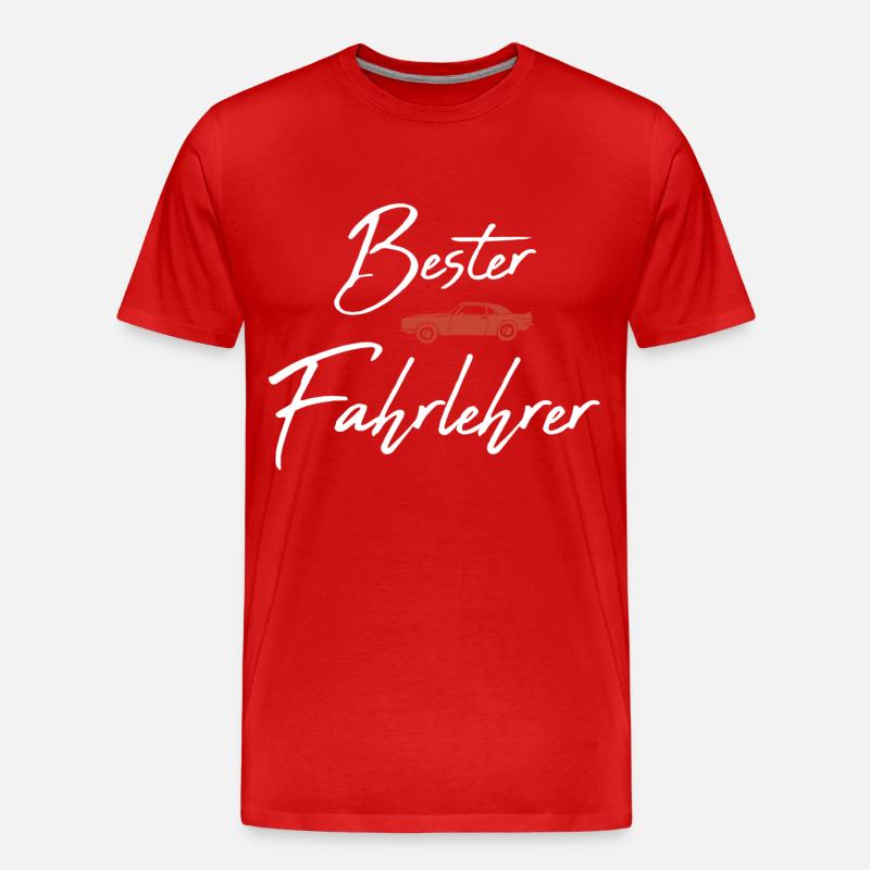 Bester Fahrlehrer - Männer Premium Bio T-Shirt - Rot