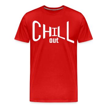 chill chillen kiffer chill mal eltern lehrer chill - Männer Premium Bio T-Shirt - Rot - Vorne - Damien (186cm)
