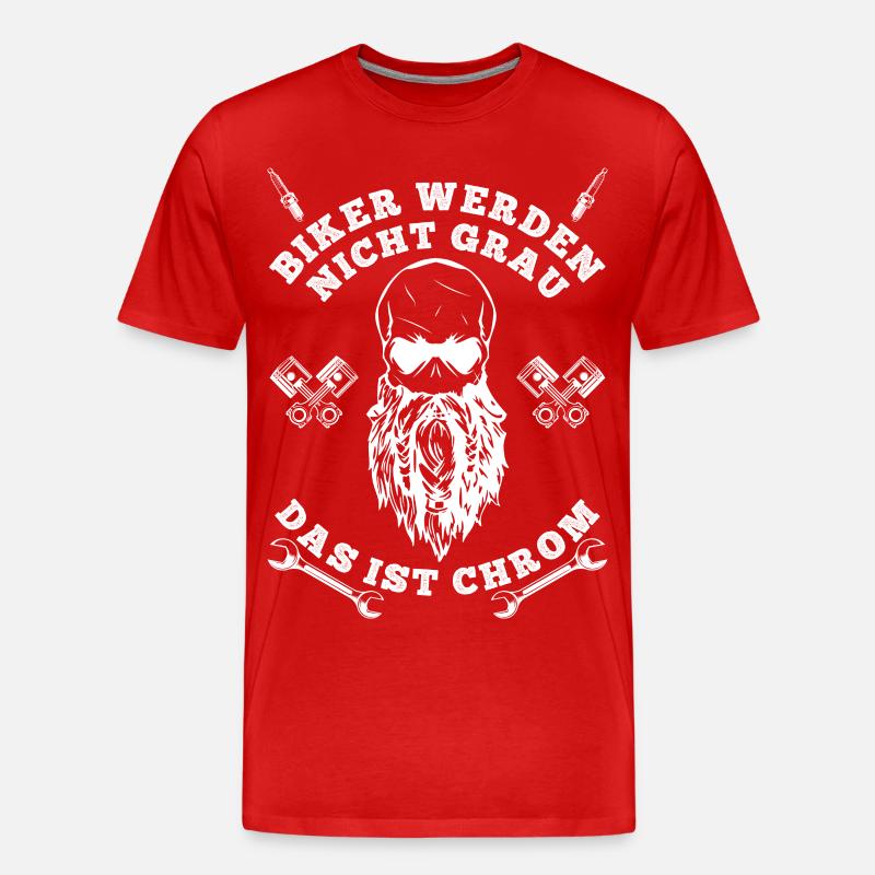 BIKER WERDEN NICHT GRAU - Männer Premium Bio T-Shirt - Rot