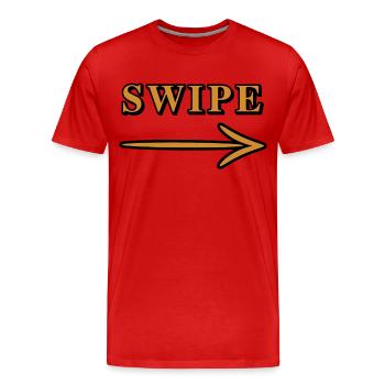 Swipe Me - Balayez vers la droite - T-shirt bio Premium Homme - rouge - Devant - Damien (186cm)