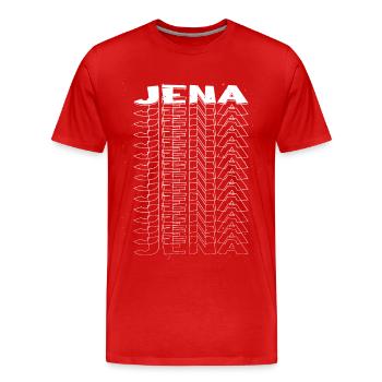 Jena Allemagne City Font Skyline Accueil - T-shirt bio Premium Homme - rouge - Devant - Damien (186cm)