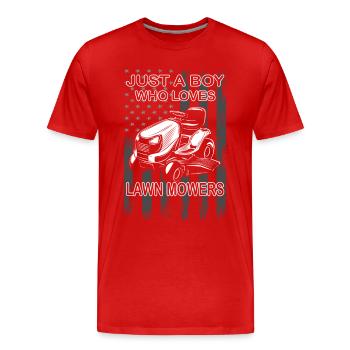 Lawn mowing - Lawn care - Gardener - Groundskeeper - Men's Premium Organic T-Shirt - red - Front - Damien (186cm)