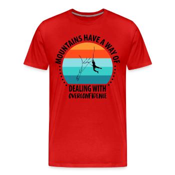 Rochers d’escalade vintage - T-shirt bio Premium Homme - rouge - Devant - Damien (186cm)