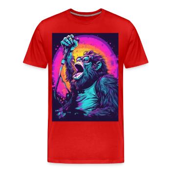 Singender Gorilla - Männer Premium Bio T-Shirt - Rot - Vorne - Damien (186cm)