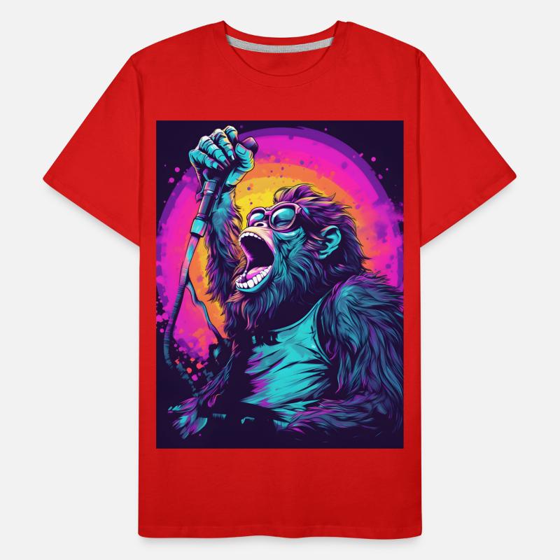 Singender Gorilla Männer Premium Bio T-Shirt