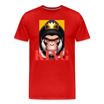 Gorilla King - Männer Premium Bio T-Shirt - Rot - Vorne - Damien (186cm)