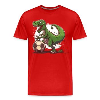 Dino Soccer Star - T-shirt bio Premium Homme - rouge - Devant - Damien (186cm)