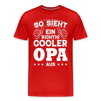 So Sieht Ein Richtig Cooler Opa Aus Geschenk - Männer Premium Bio T-Shirt - Rot - Vorne - Damien (186cm)