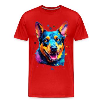 bouvier australien coloré - chiens colorés - T-shirt bio Premium Homme - rouge - Devant - Damien (186cm)