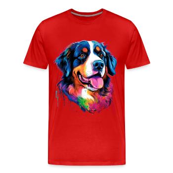 bouvier bernois coloré - chiens colorés - T-shirt bio Premium Homme - rouge - Devant - Damien (186cm)