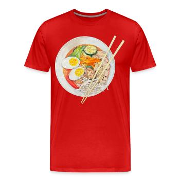 Ramen Suppe japanische Nudelsuppe Japan China - Männer Premium Bio T-Shirt - Rot - Vorne - Damien (186cm)