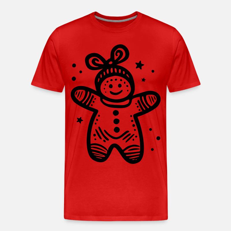 Lebkuchenmännchen - Männer Premium Bio T-Shirt - Rot