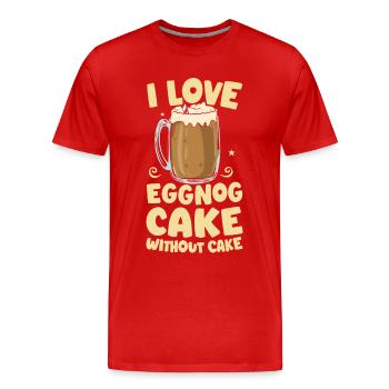 I Love Eggnoc Cake Without Cake - Men's Premium Organic T-Shirt - red - Front - Damien (186cm)