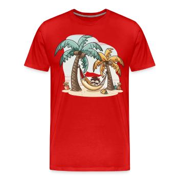 Der Entspannungs-Guru - Männer Premium Bio T-Shirt - Rot - Vorne - Damien (186cm)
