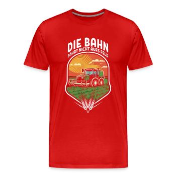 Bahn fährt nicht auf Feld Großdemo Demo Streik - Männer Premium Bio T-Shirt - Rot - Vorne - Damien (186cm)