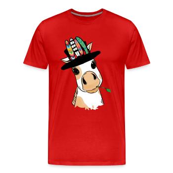 Hippie Pony Foal Horse Ross Feathers Horse - Men's Premium Organic T-Shirt - red - Front - Damien (186cm)