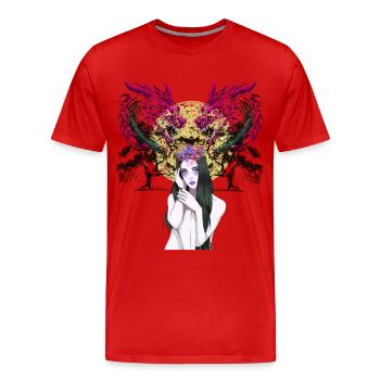 Dragon, Fille, Conte de fées, Créature mythique, Fable, Dragon - T-shirt bio Premium Homme - rouge - Devant - Damien (186cm)