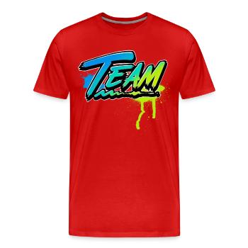 équipe - T-shirt bio Premium Homme - rouge - Devant - Damien (186cm)