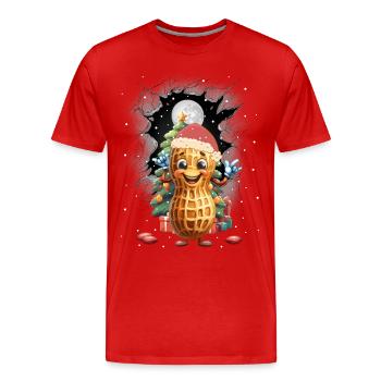 Erdnuss Erdnüsse Nikolaus Santa Xmas Christmas - Männer Premium Bio T-Shirt - Rot - Vorne - Damien (186cm)
