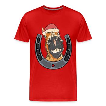 Santa Claus Horse Santa Claus Horses Santa Claus - Men's Premium Organic T-Shirt - red - Front - Damien (186cm)