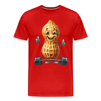 Peanut Bodybuilder Pouces vers le haut GYM Bodybuilder - T-shirt bio Premium Homme - rouge - Devant - Damien (186cm)