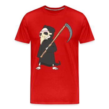 Halloween Médiéval Peste Faucheuse - T-shirt bio Premium Homme - rouge - Devant - Damien (186cm)