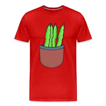 haricots verts jardinier amateur jardin jardinage haricot - T-shirt bio Premium Homme - rouge - Devant - Damien (186cm)