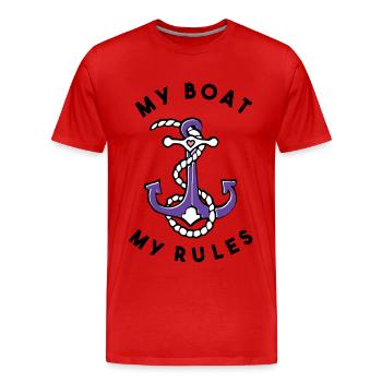 Mein Boot Meine Regeln Anker und Seil - Männer Premium Bio T-Shirt - Rot - Vorne - Damien (186cm)