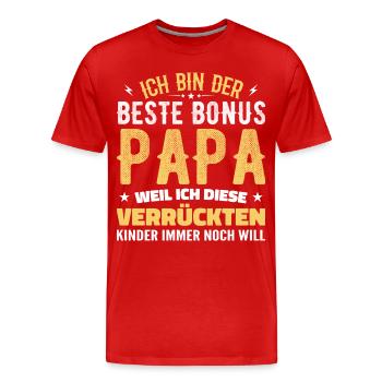 Bonus papa Beau-père Cadeau papa bonus papa - T-shirt bio Premium Homme - rouge - Devant - Damien (186cm)