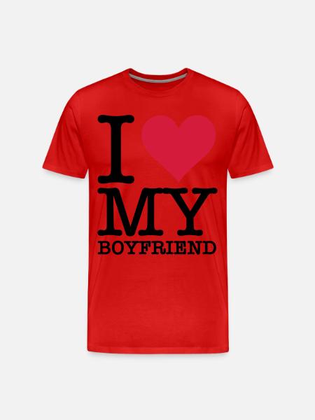 I love my boyfriend! - Men's Premium Organic T-Shirt - red