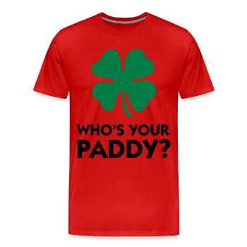 Qui est votre paddy? - T-shirt bio Premium Homme - rouge - Devant - Damien (186cm)