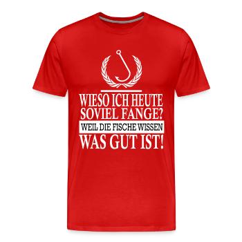Angler - Männer Premium Bio T-Shirt - Rot - Vorne - Damien (186cm)