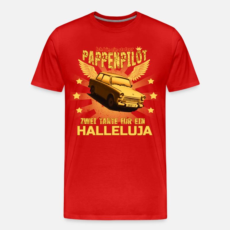 Der einzig wahre PAPPENPILOT 601 Trabi - Männer Premium Bio T-Shirt - Rot