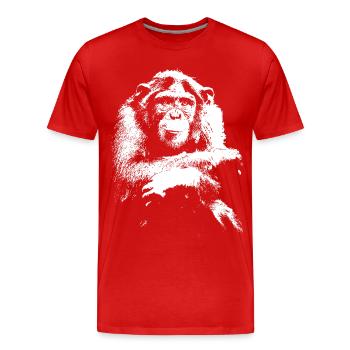 Schimpanse - Chimp - Chimpanzee - Männer Premium Bio T-Shirt - Rot - Vorne - Damien (186cm)