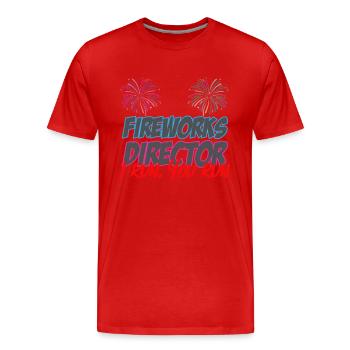 Feuerwerk 4. Juli Lustig - Männer Premium Bio T-Shirt - Rot - Vorne - Damien (186cm)