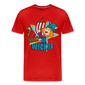Wickie Und Die Starken Männer Wikingerschiff - Männer Premium Bio T-Shirt - Rot - Vorne - Damien (186cm)