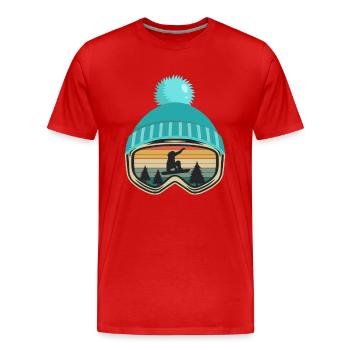 Snowboard snowboarding snowboarder gift - Men's Premium Organic T-Shirt - red - Front - Damien (186cm)
