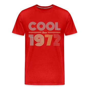 1972 birthday present built in year of birth 72 - Men's Premium Organic T-Shirt - red - Front - Damien (186cm)