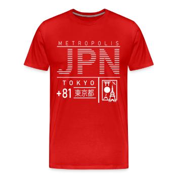 Japon Streetwear cadeau minimalisme japonais - T-shirt bio Premium Homme - rouge - Devant - Damien (186cm)