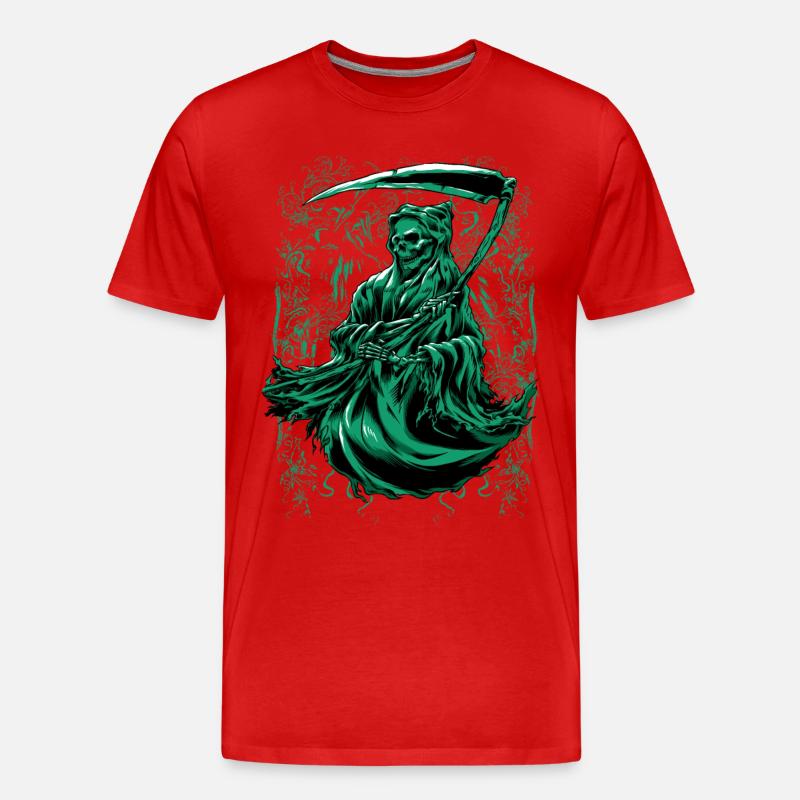 Sensenmann Halloween Geschenk - Männer Premium Bio T-Shirt - Rot