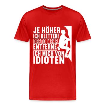 Klettern Kletterer - Männer Premium Bio T-Shirt - Rot - Vorne - Damien (186cm)