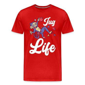 Klettern Kletterer - Männer Premium Bio T-Shirt - Rot - Vorne - Damien (186cm)