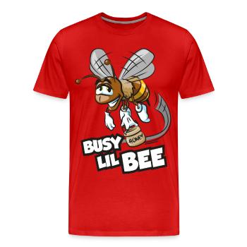 Petite abeille occupée - Abeille industrieuse au miel - T-shirt bio Premium Homme - rouge - Devant - Damien (186cm)