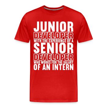 Programmers Programming Computer Scientists - Men's Premium Organic T-Shirt - red - Front - Damien (186cm)