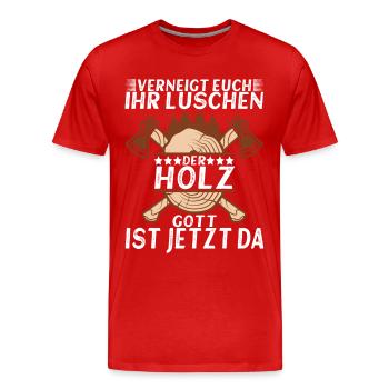 Holzfäller Förster - Männer Premium Bio T-Shirt - Rot - Vorne - Damien (186cm)