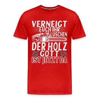 Holzfäller Förster - Männer Premium Bio T-Shirt - Rot - Vorne - Damien (186cm)