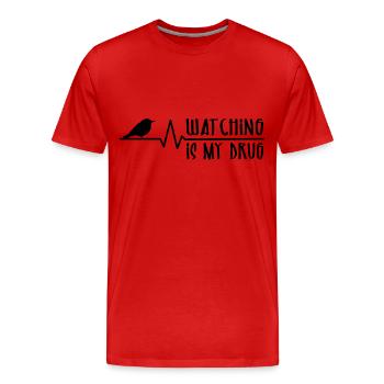 Bird Watching Is My Drug - Birdwatcher - Männer Premium Bio T-Shirt - Rot - Vorne - Damien (186cm)